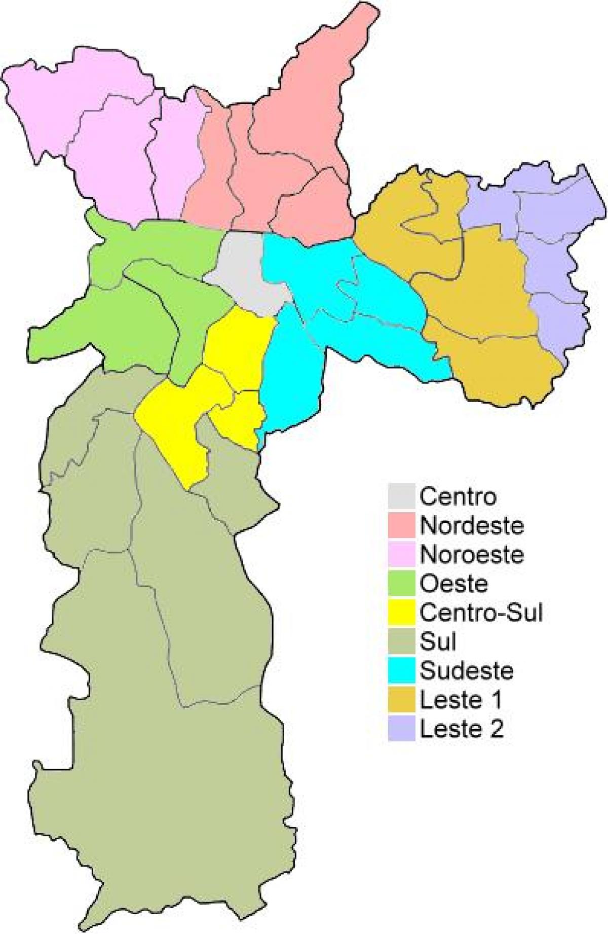 Mapa ng administratibong rehiyon sa São Paulo