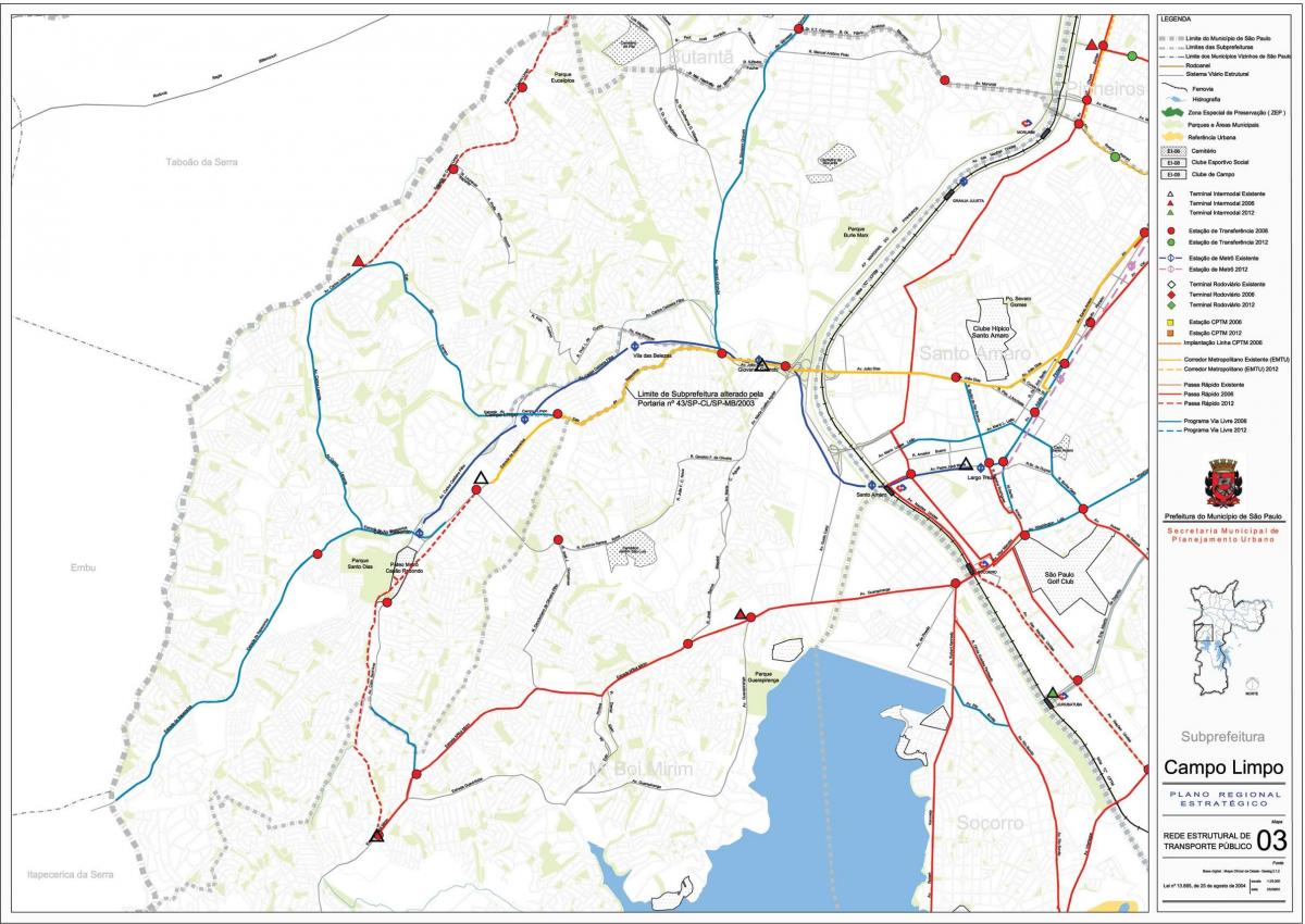 Mapa ng Campo Limpo São Paulo - Pampublikong transports