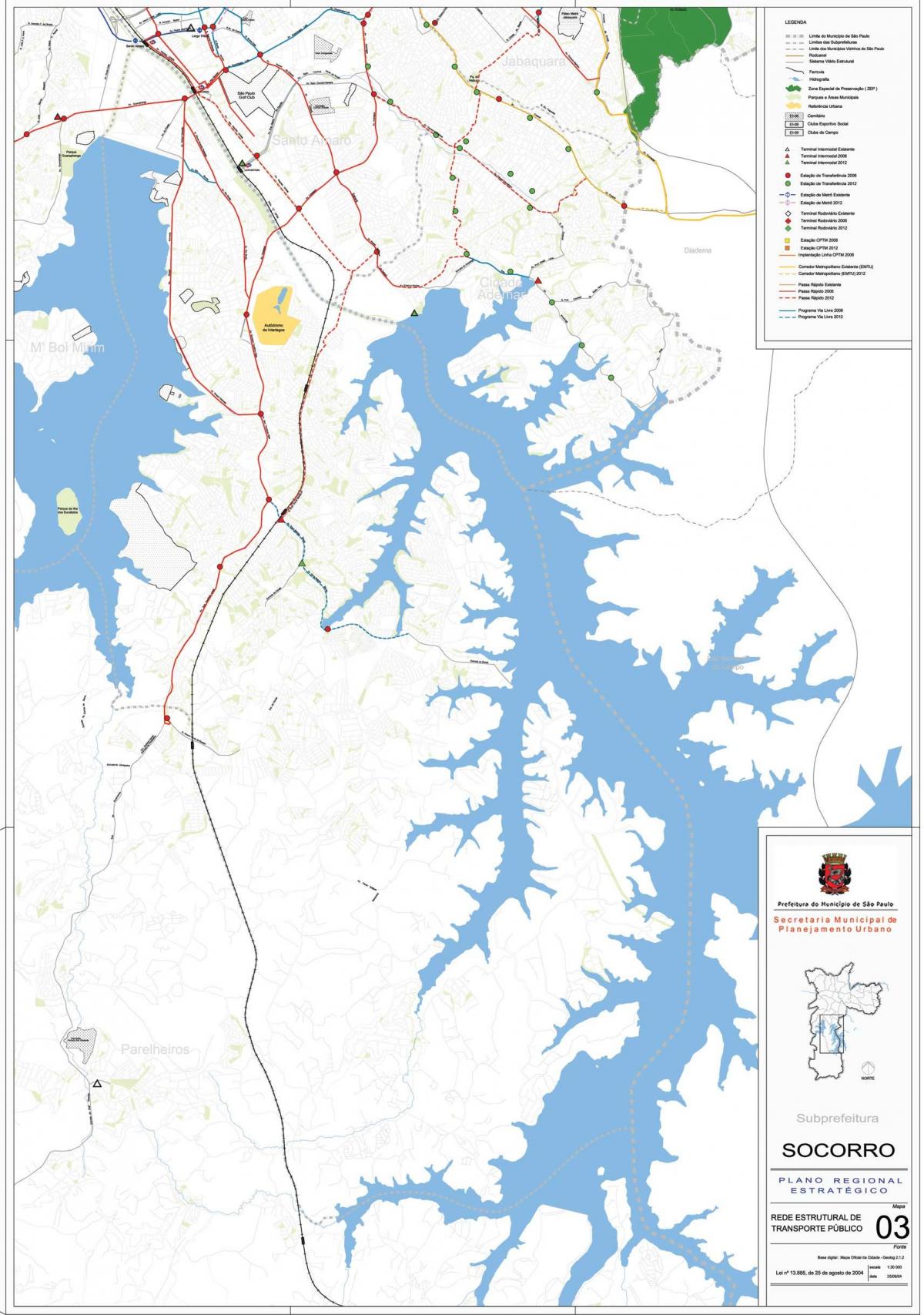 Mapa ng Capela gawin Socorro São Paulo - Pampublikong transports