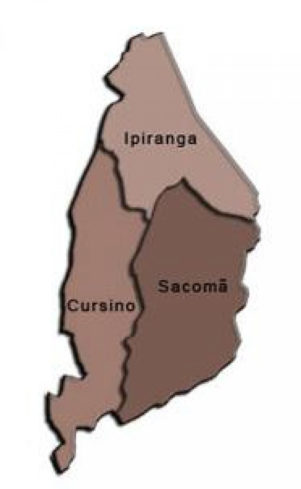 Mapa ng Ipiranga sub-prefecture