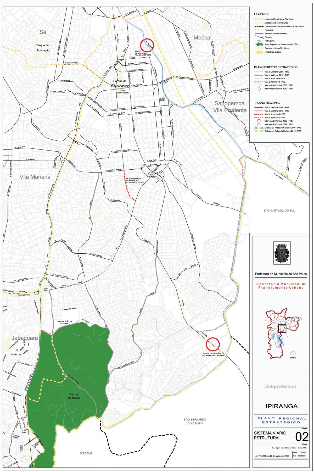 Mapa ng Ipiranga São Paulo - Kalsada