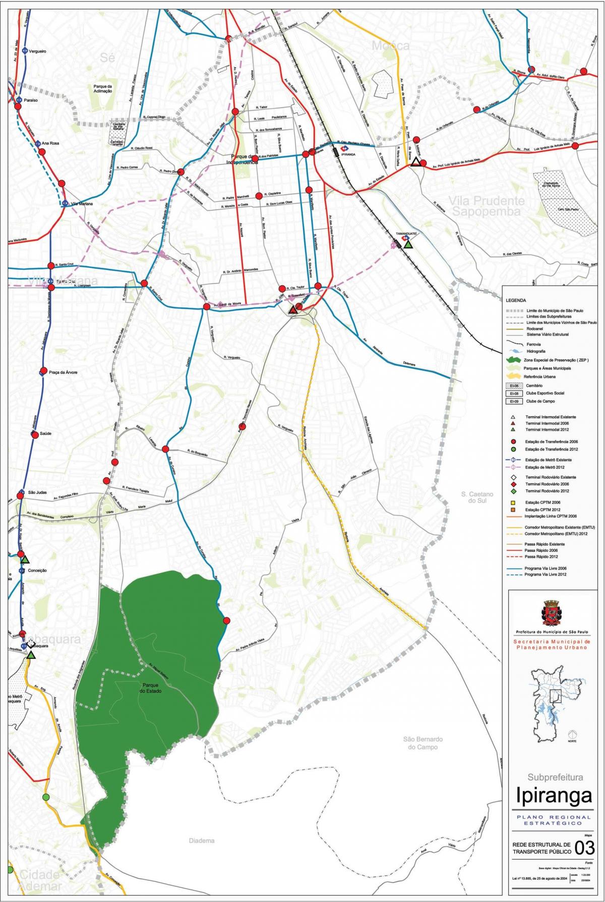 Mapa ng Ipiranga São Paulo - Pampublikong transports
