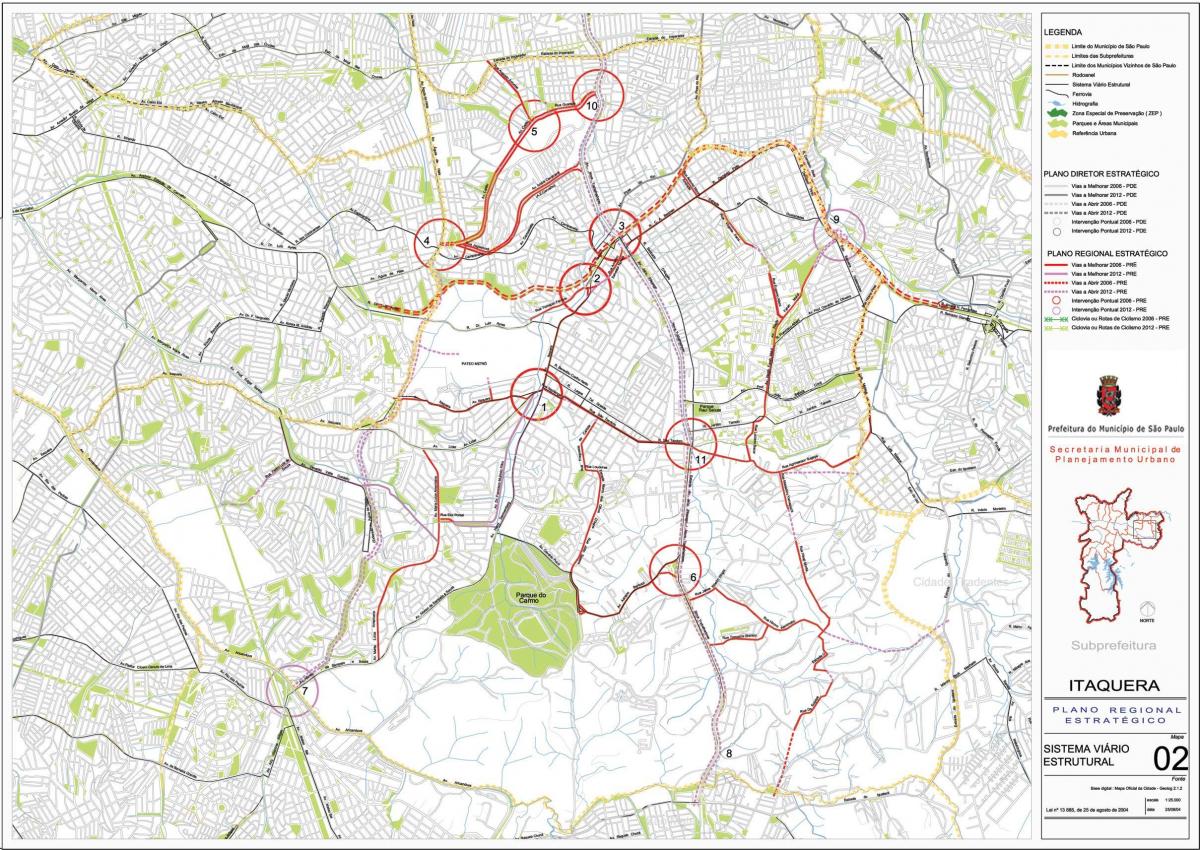 Mapa ng Itaquera São Paulo - Kalsada