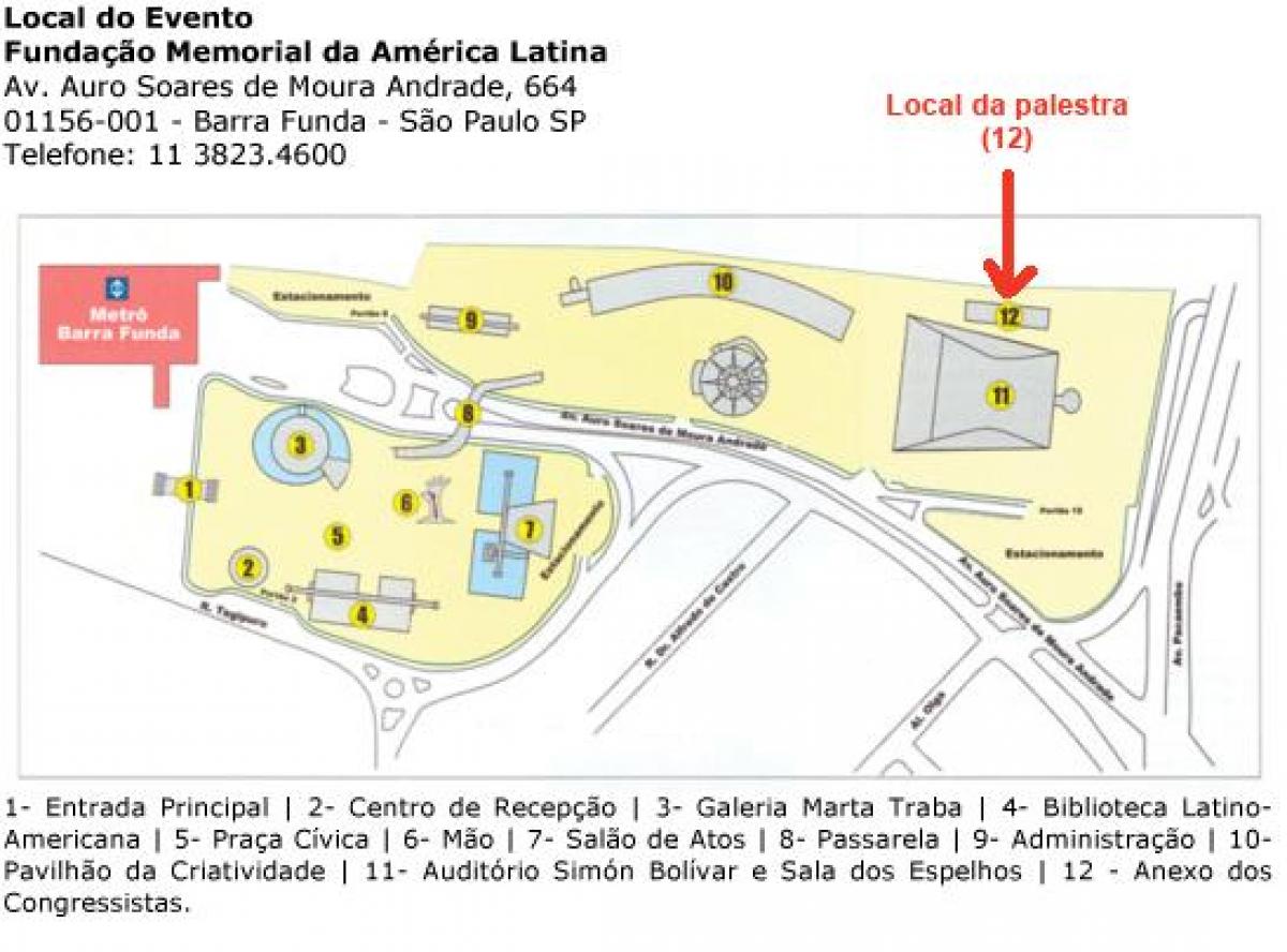 Mapa ng Latin America Memorial São Paulo
