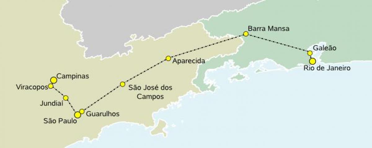 Mapa ng high-speed na tren São Paulo