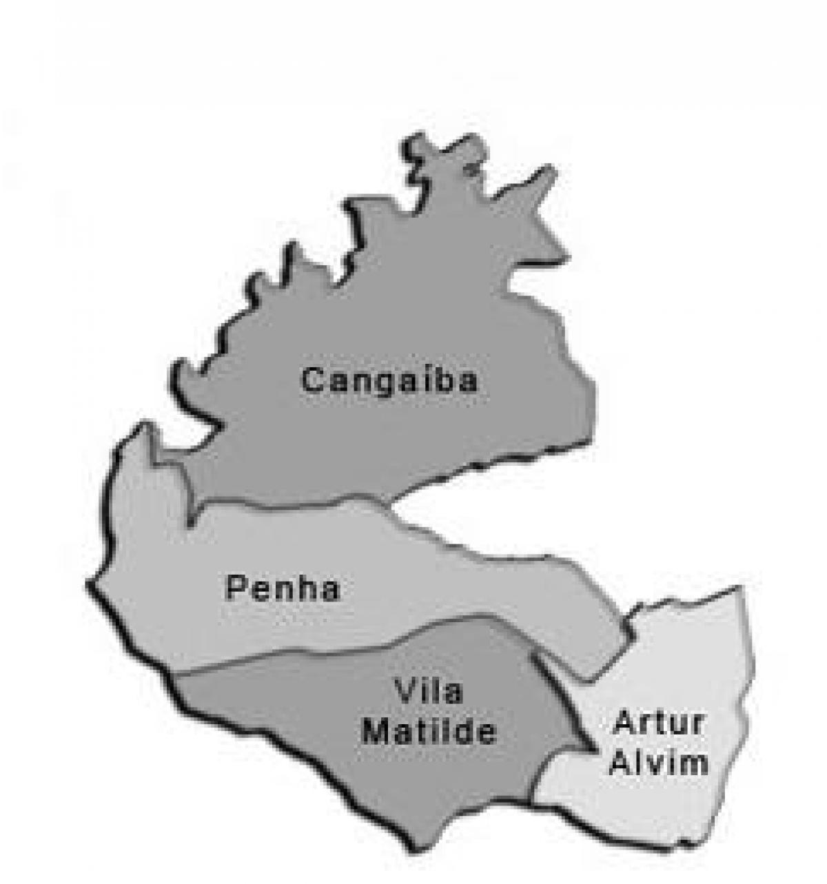 Mapa ng Penha sub-prefecture