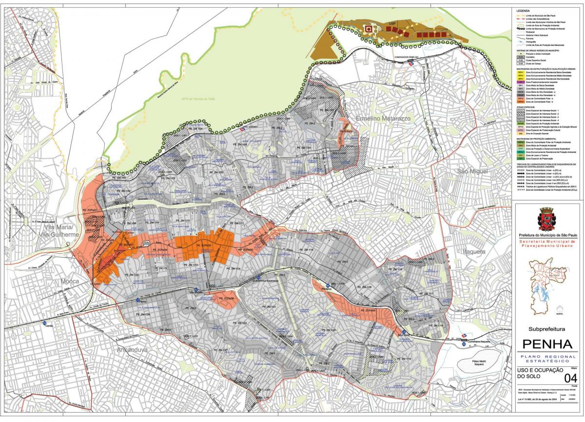 Mapa ng Penha São Paulo - Okupasyon ng lupa