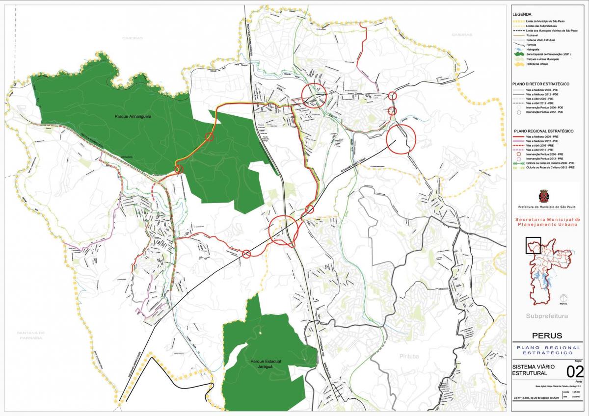 Mapa ng Perus São Paulo - Kalsada