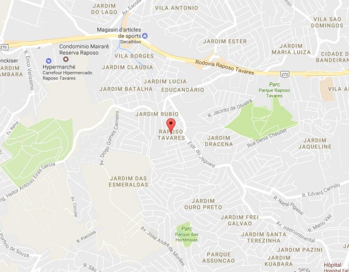 Mapa ng Raposo Tavares São Paulo