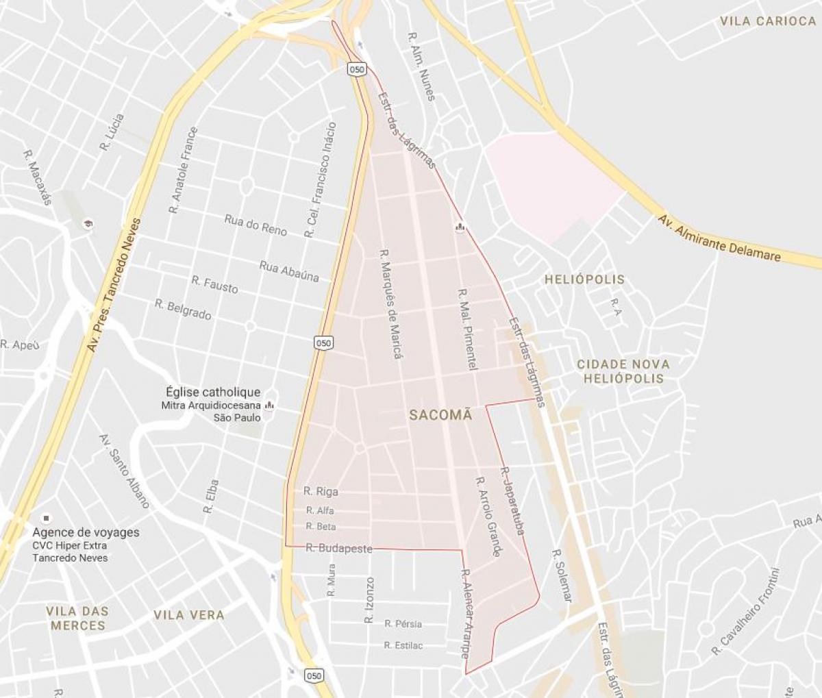 Mapa ng Sacomã São Paulo