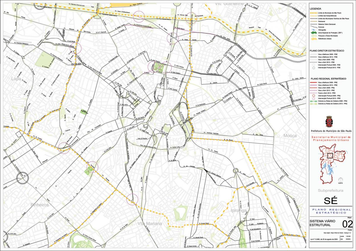 Mapa ng Se São Paulo - Kalsada