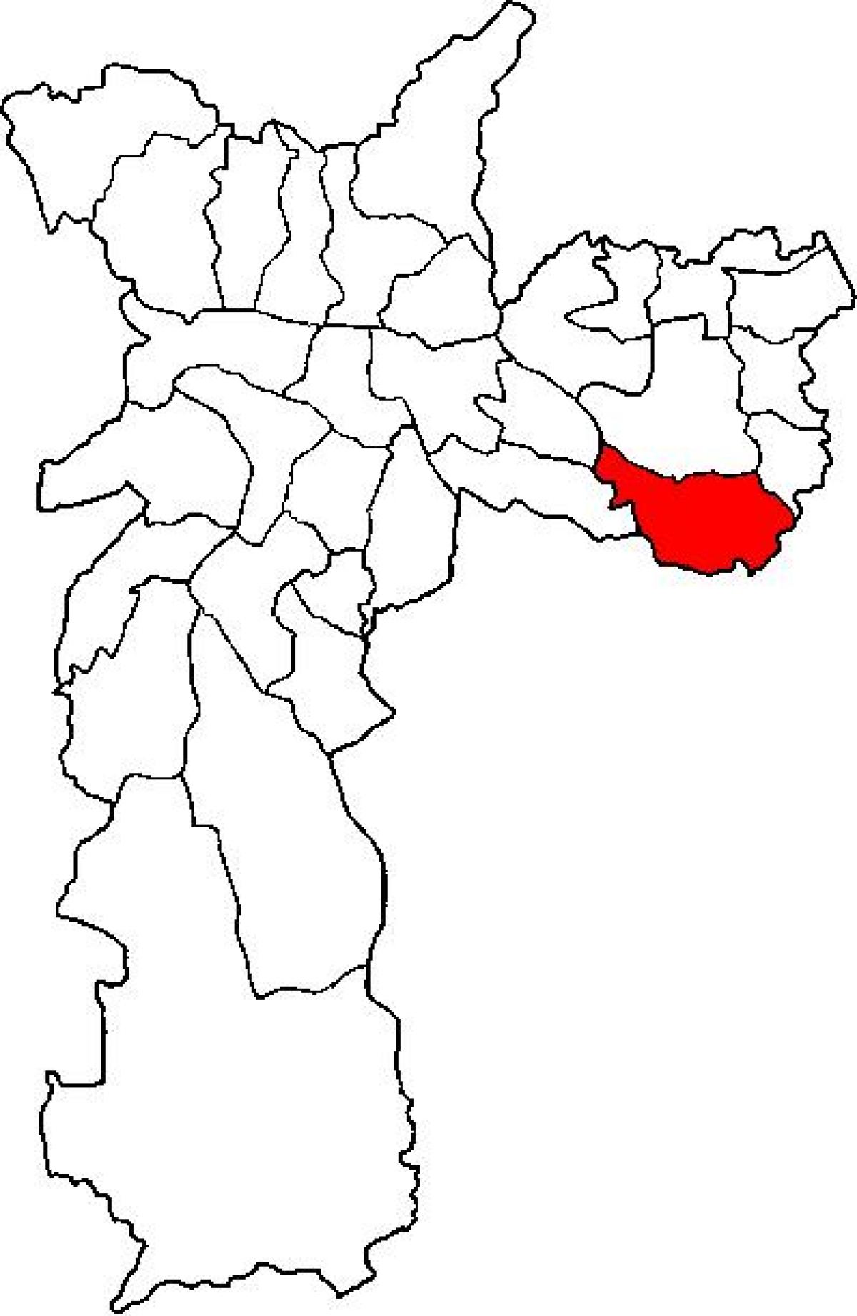 Mapa ng São Mateus sub-prefecture São Paulo