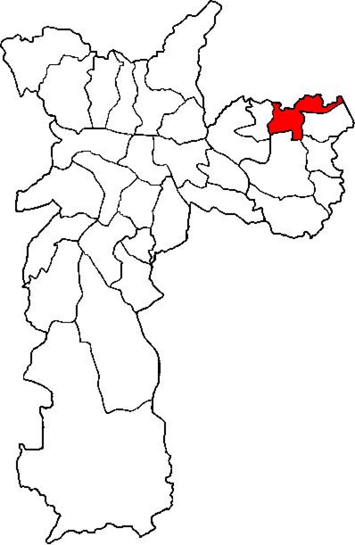 Mapa ng São Miguel Paulista sub-prefecture São Paulo
