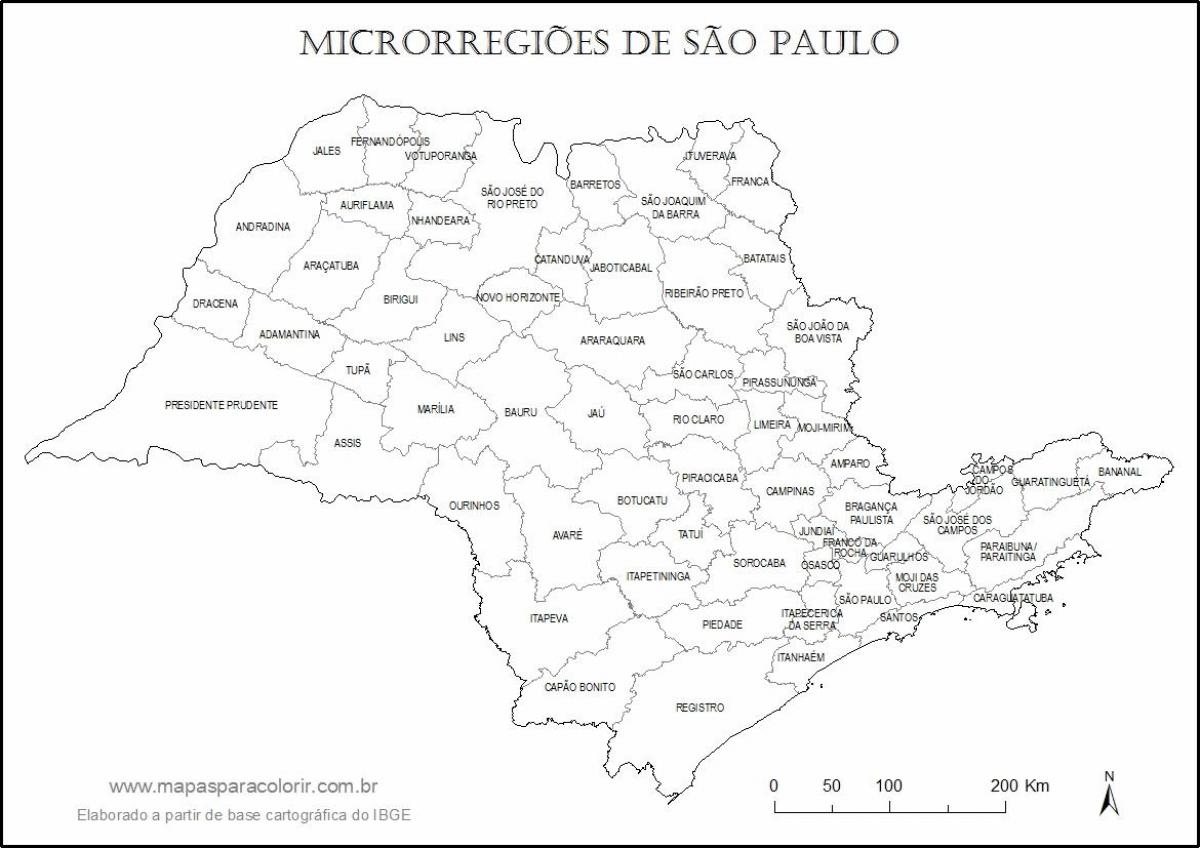 Mapa ng São Paulo birhen - micro-rehiyon