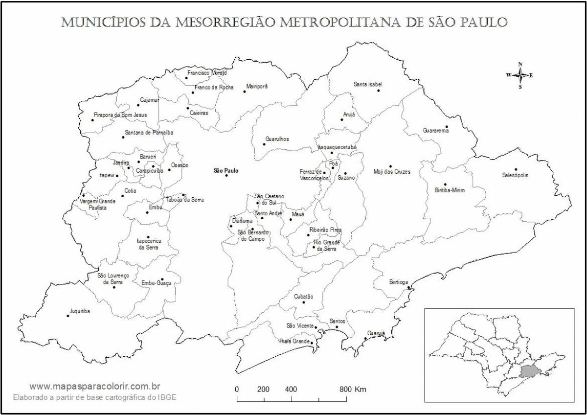 Mapa ng São Paulo birhen