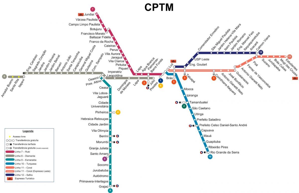 Mapa ng São Paulo CPTM