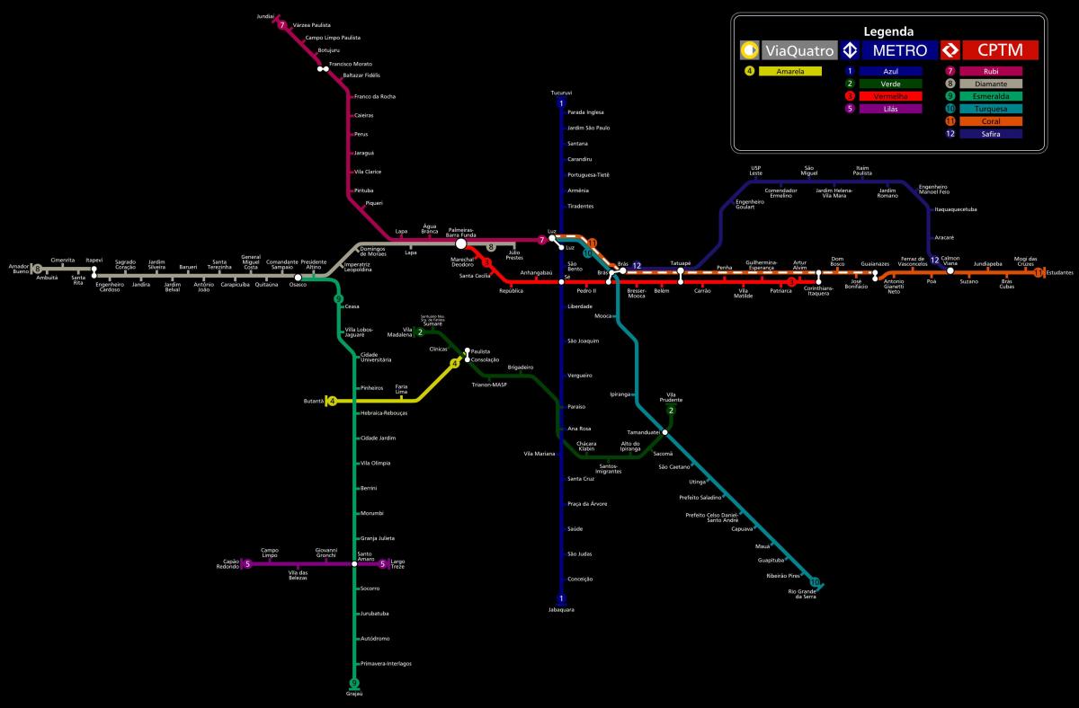 Mapa ng São Paulo CPTM metro