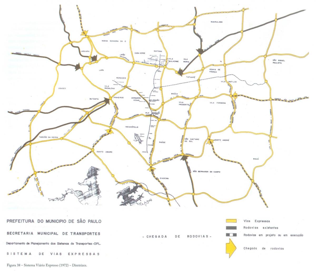 Mapa ng São Paulo express lane
