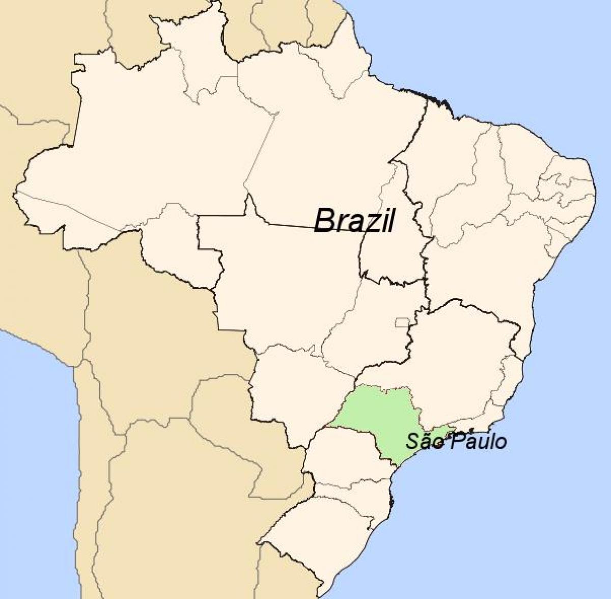 Mapa ng São Paulo sa Brazil