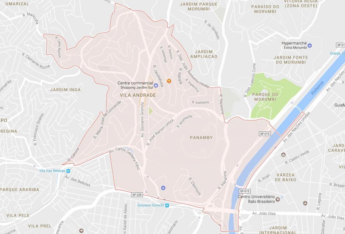 Mapa ng Vila Andrade São Paulo