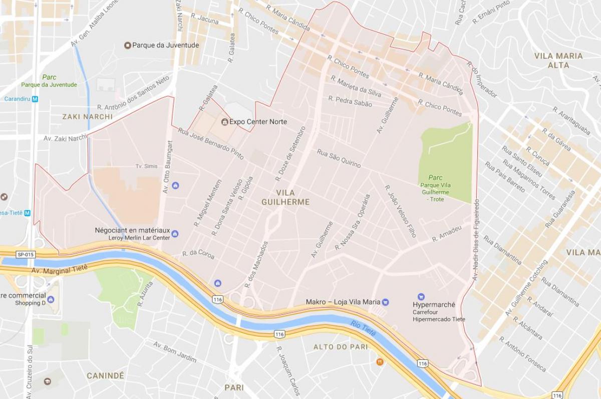 Mapa ng Vila Guilherme São Paulo