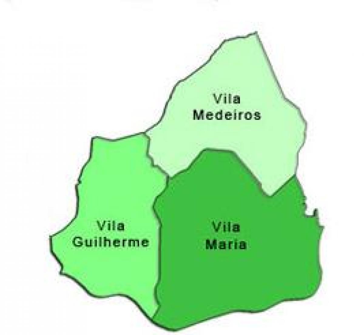 Mapa ng Vila Maria sub-prefecture