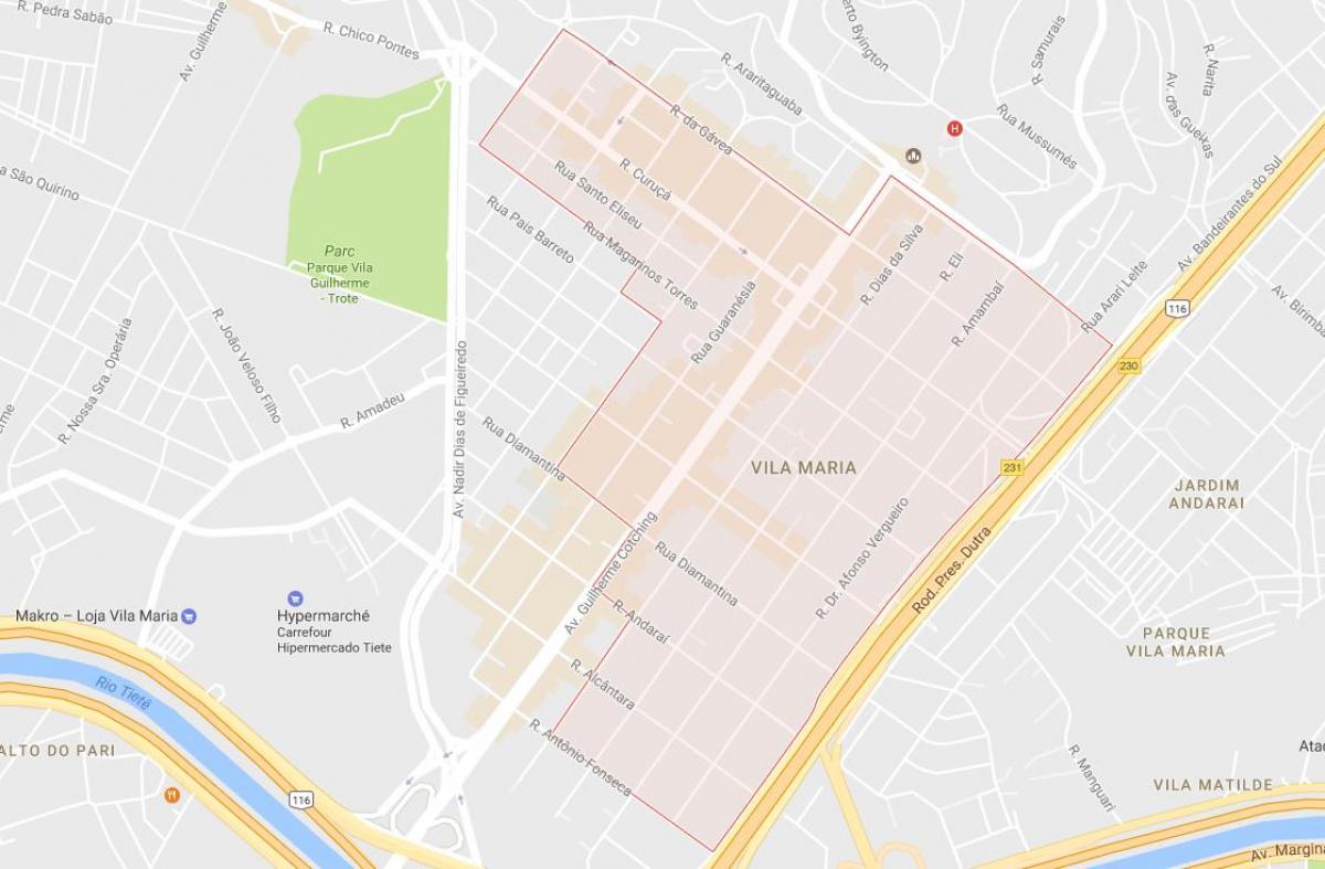 Mapa ng Vila Maria São Paulo