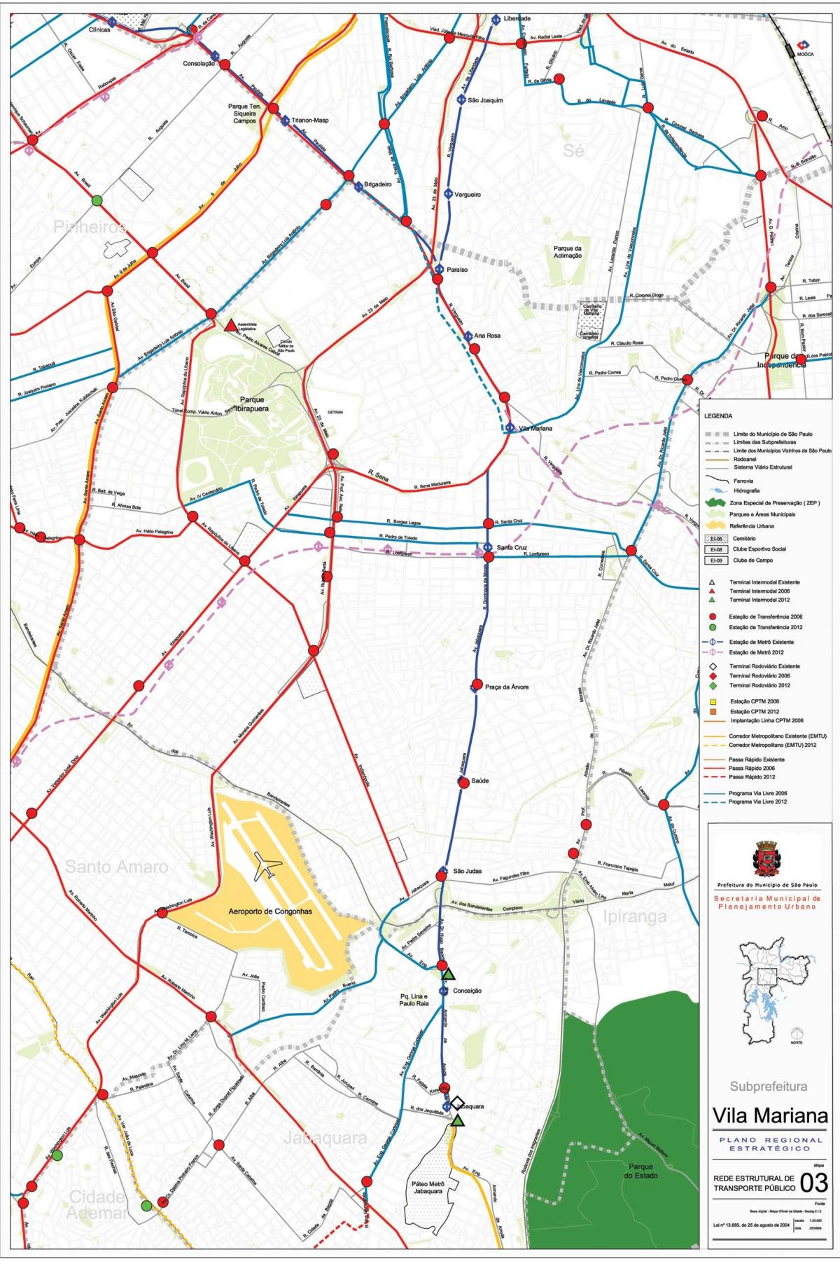 Mapa ng Vila Mariana São Paulo - Pampublikong transports