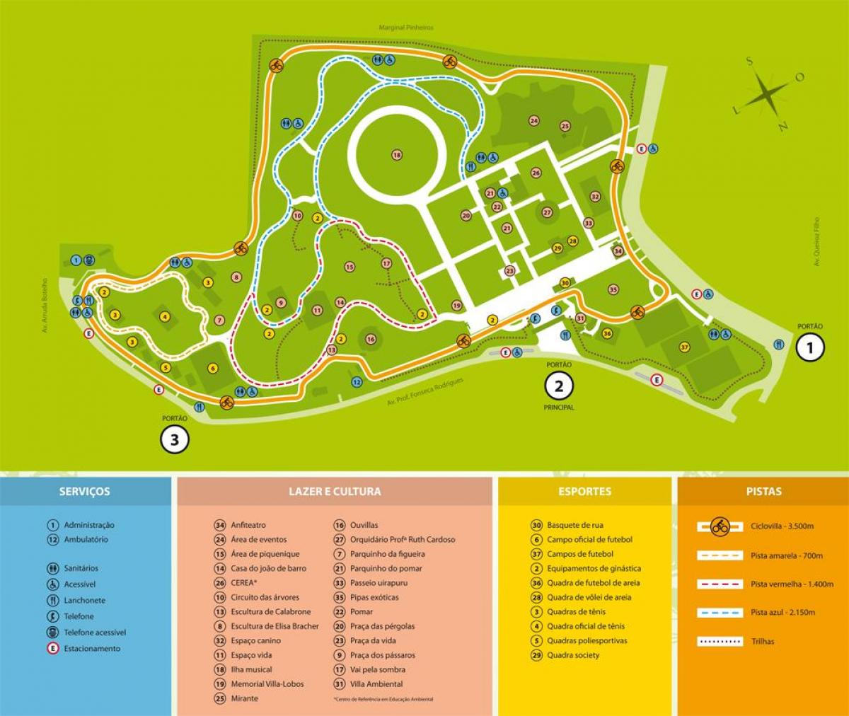 Mapa ng Villa-lobos Park