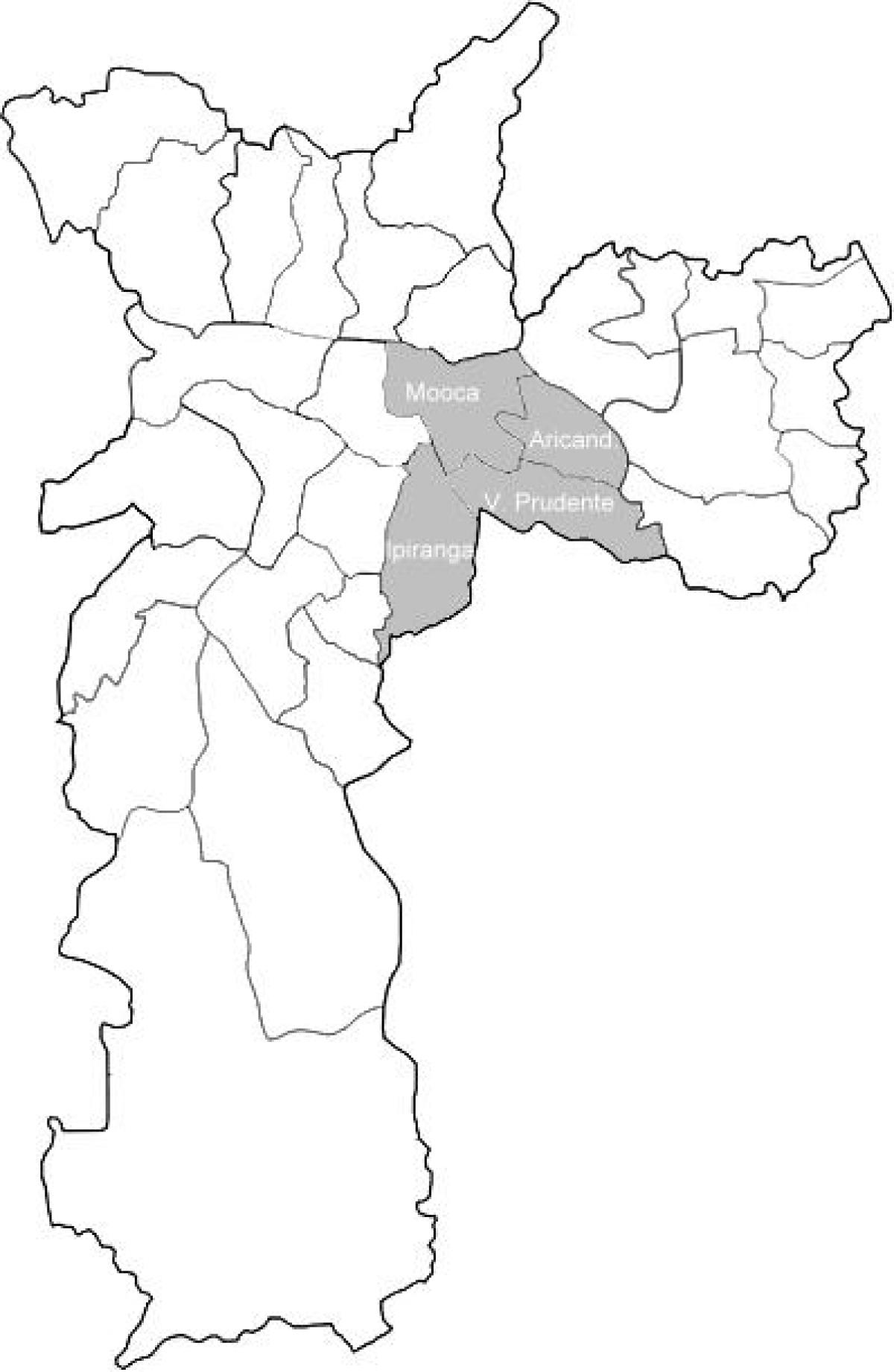 Mapa ng zone Sudeste São Paulo