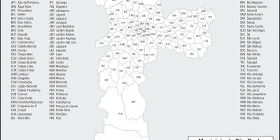Mapa ng distrito ng São Paulo