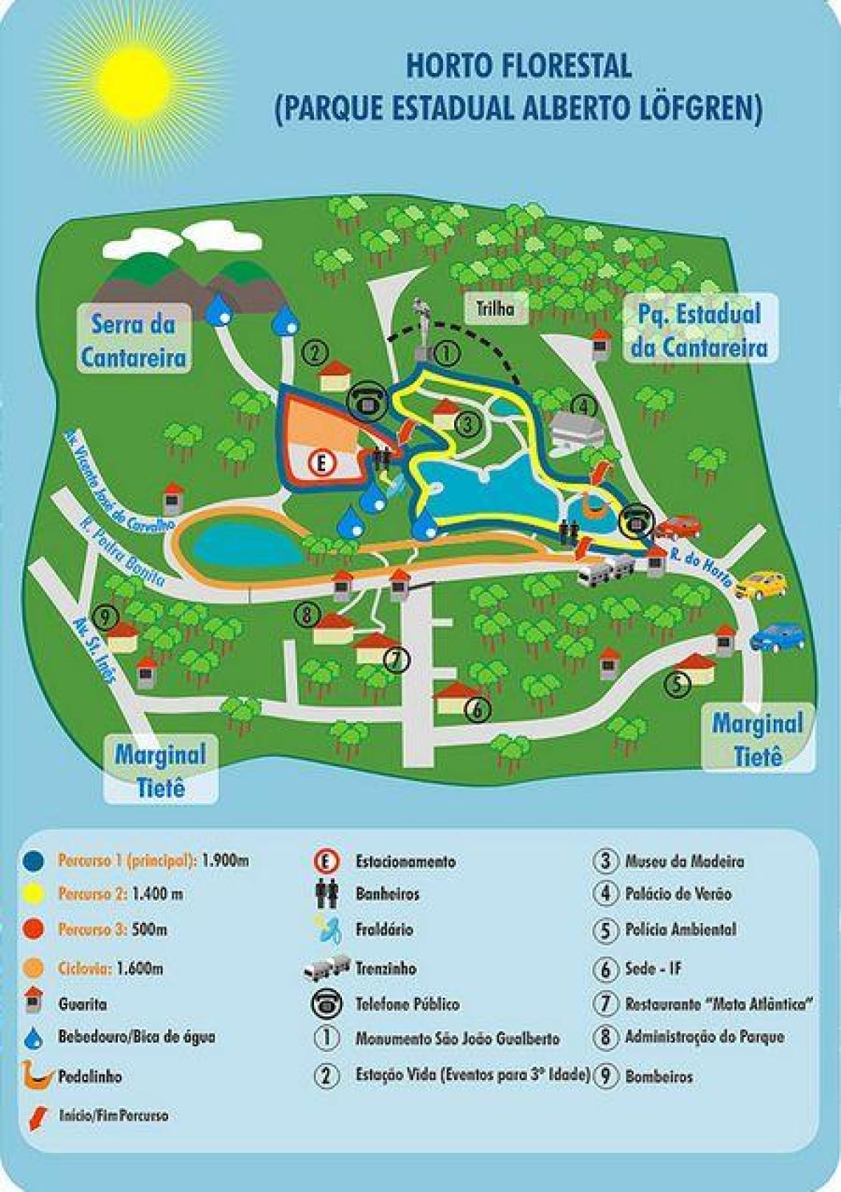 Mapa ng Alberto Löfgren park - floral hardin