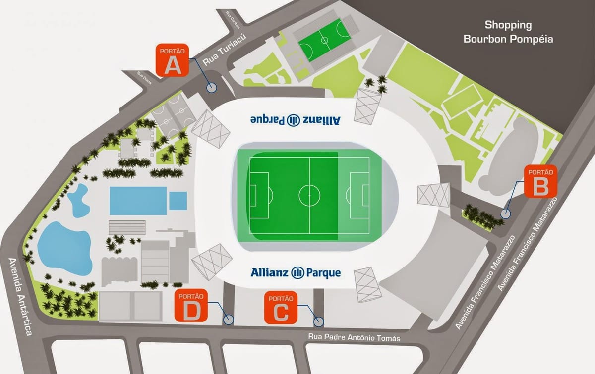 Mapa ng Allianz Parque São Paulo