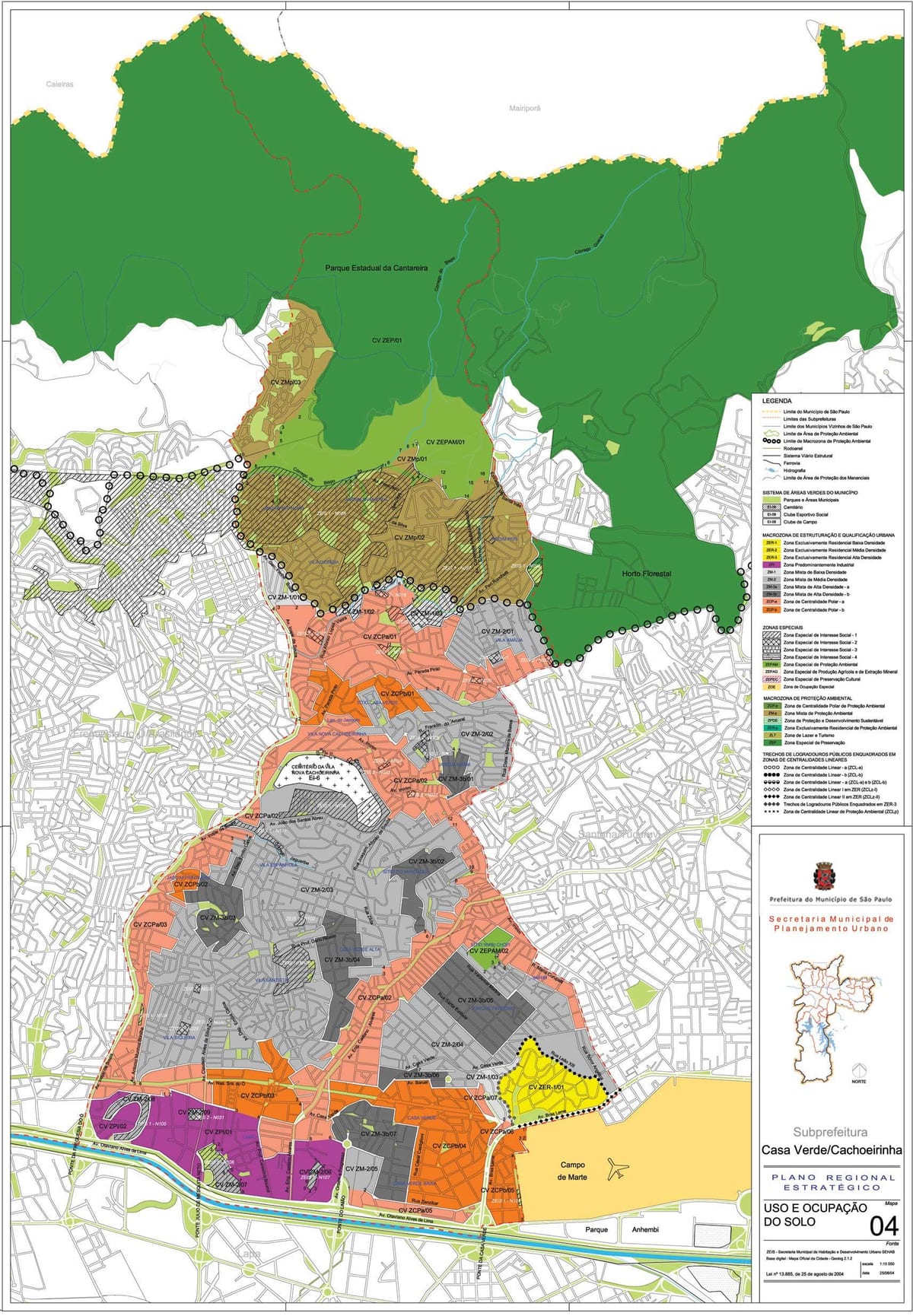 Mapa ng Casa Verde São Paulo - Okupasyon ng lupa