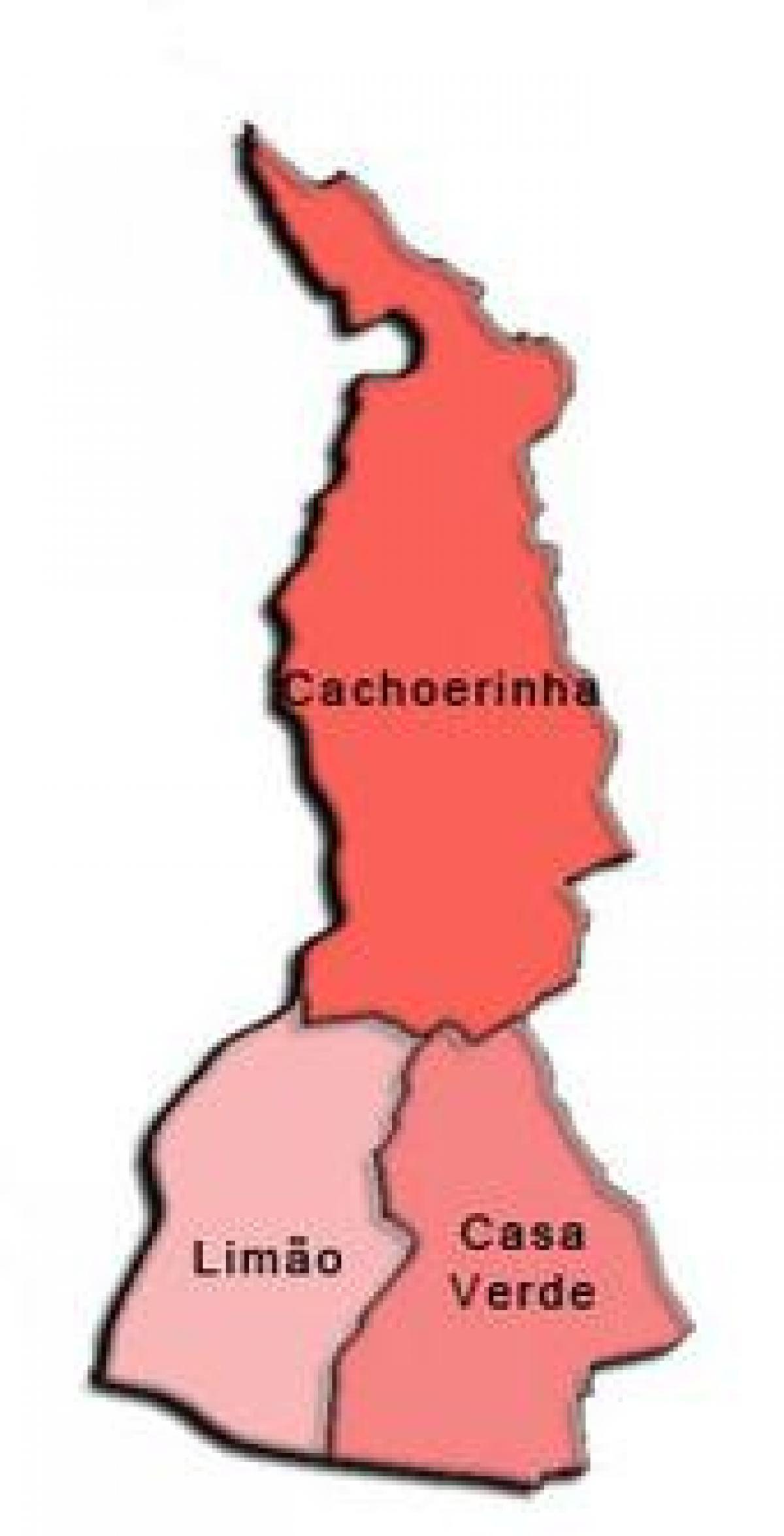 Mapa ng Casa Verde sub-prefecture