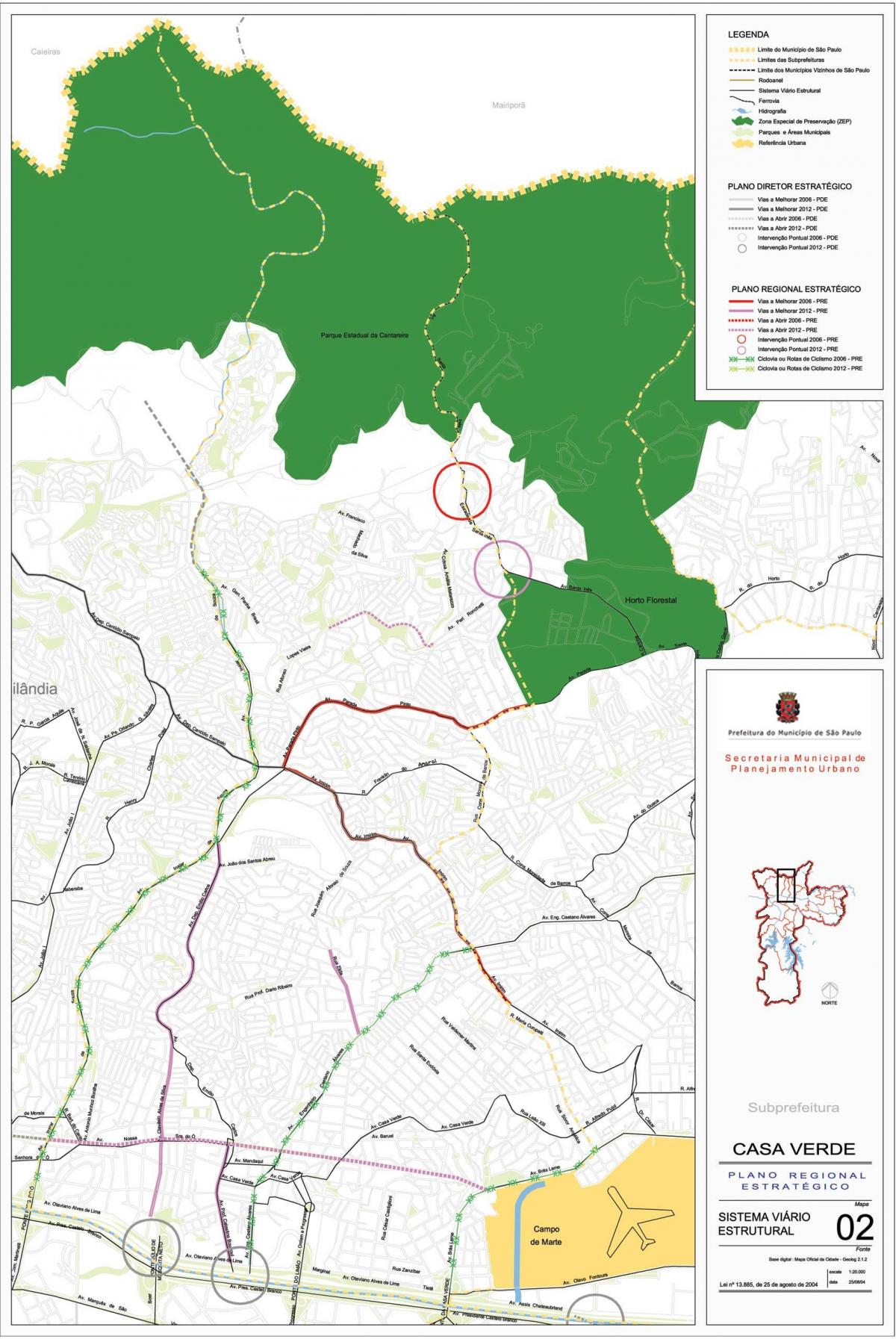 Mapa ng Casa Verde São Paulo - Kalsada