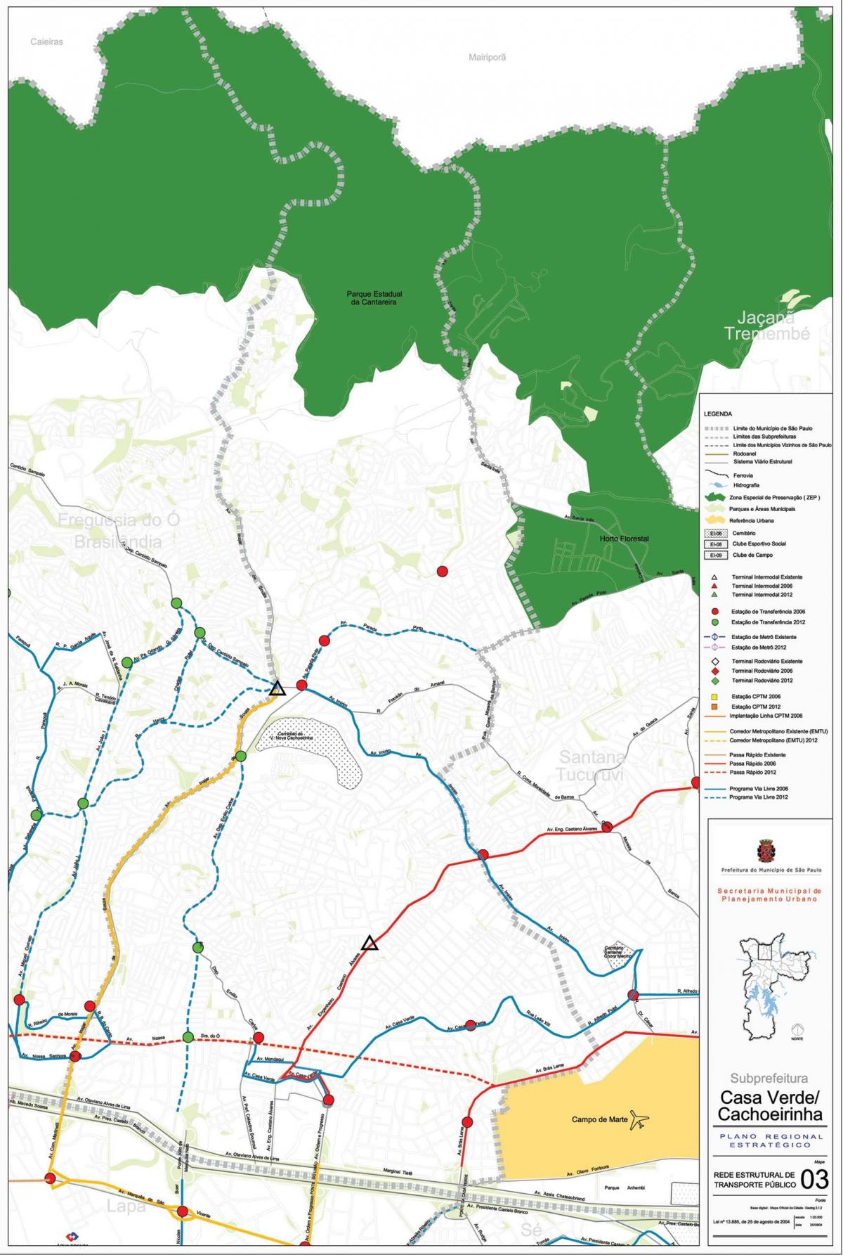 Mapa ng Casa Verde São Paulo - Pampublikong transports
