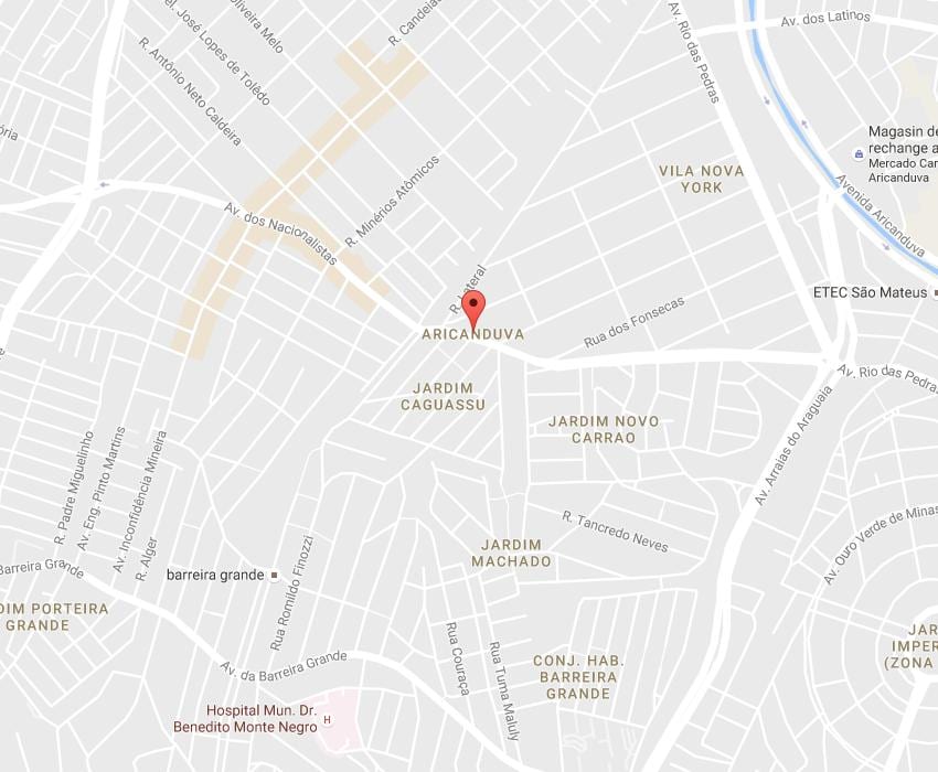 Mapa ng Aricanduva São Paulo