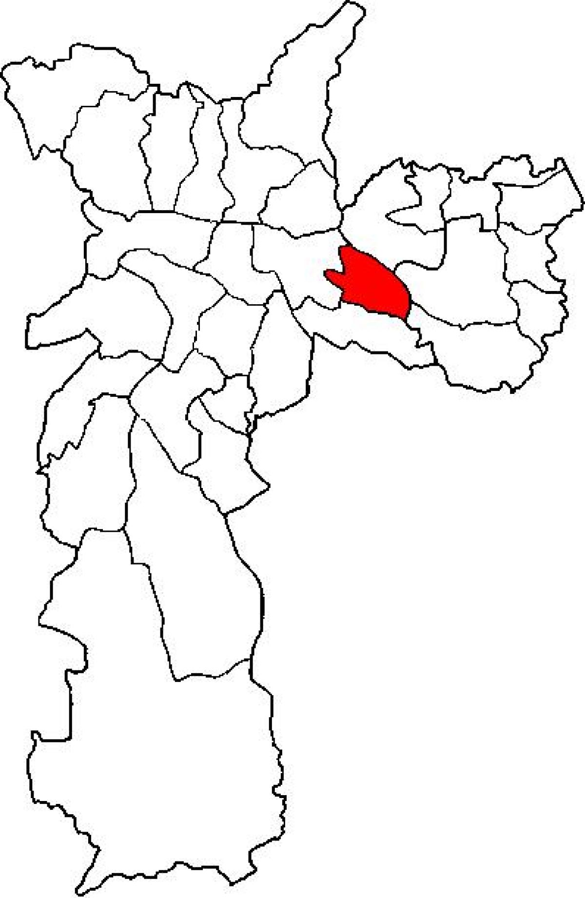 Mapa ng Aricanduva-Vila Formosa sub-prefecture São Paulo