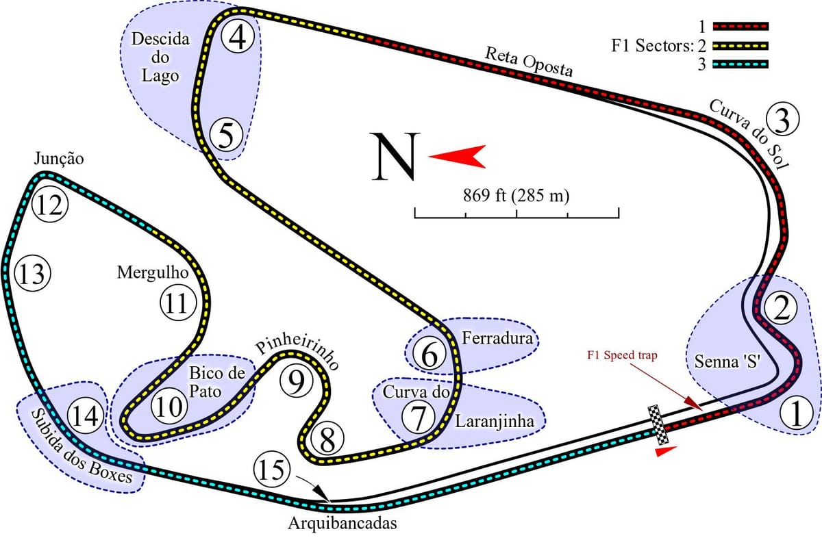 Mapa ng Autódromo José Carlos Tulin ng lakad ng São Paulo