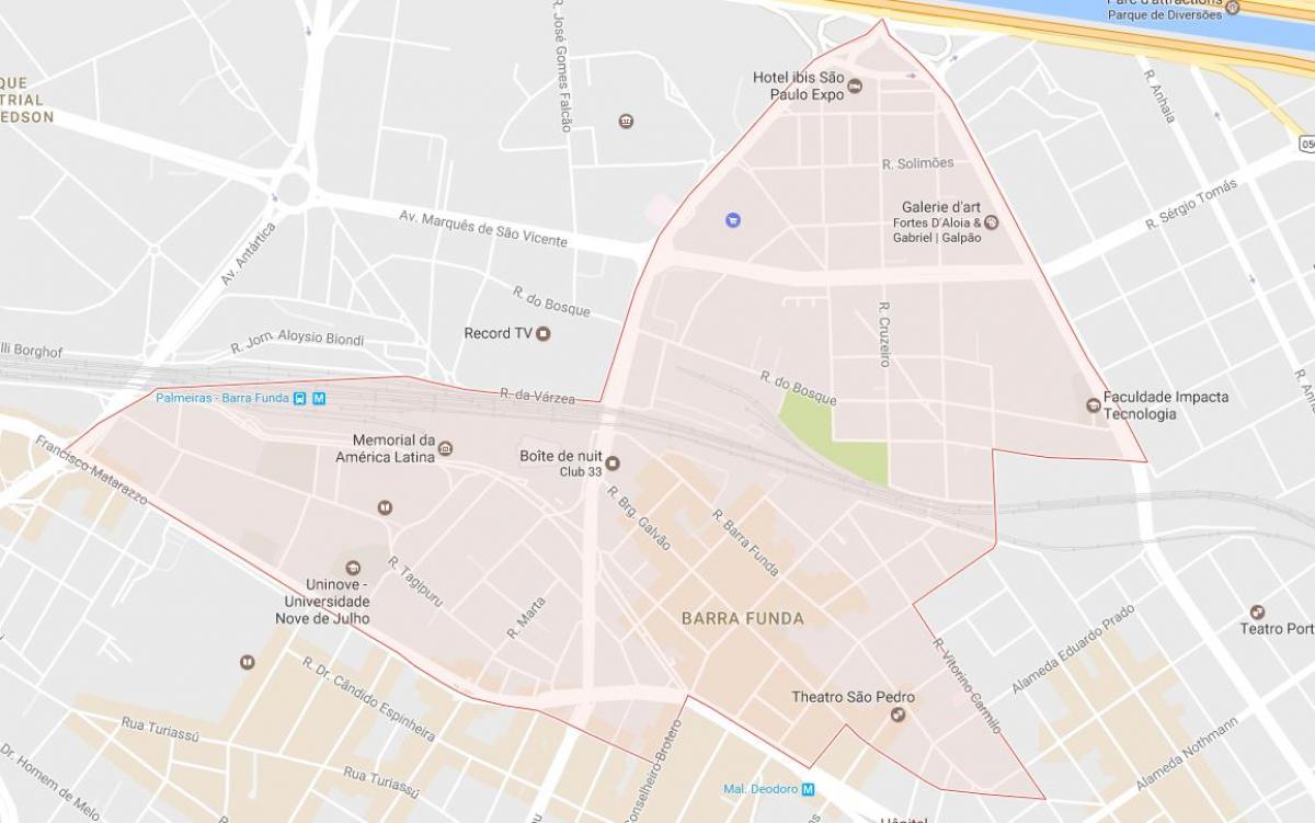 Mapa ng Barra Funda São Paulo