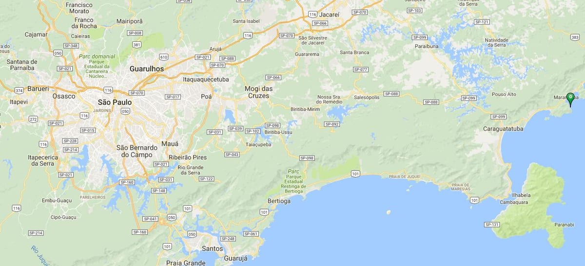 Mapa ng beach Caçandoquinha