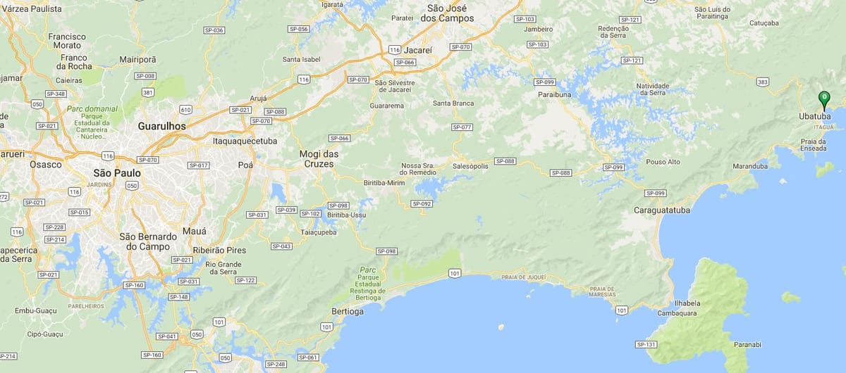 Mapa ng beach Perequê Açu