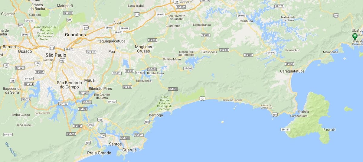 Mapa ng beach Perequê Mirim