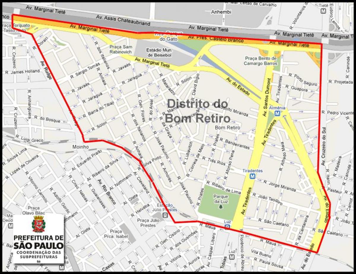 Mapa ng Bom Retiro São Paulo
