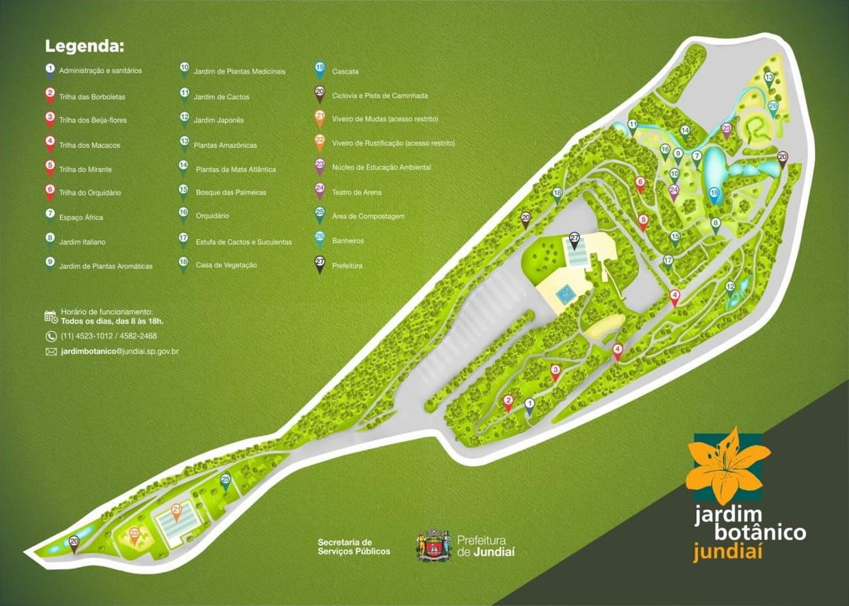 Mapa ng botanical garden Jundiaí