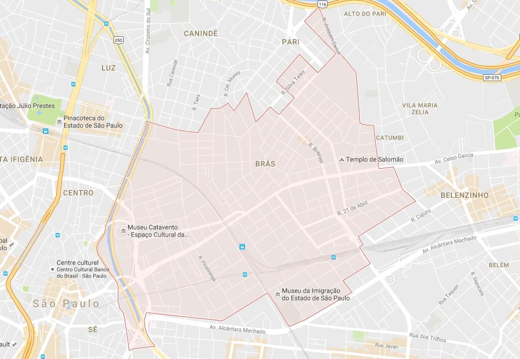 Mapa ng Brás São Paulo