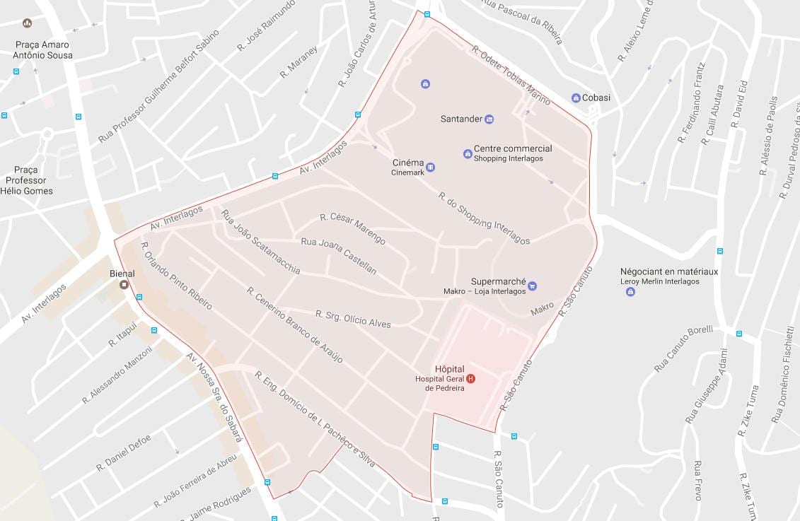 Mapa ng Campo Grande São Paulo