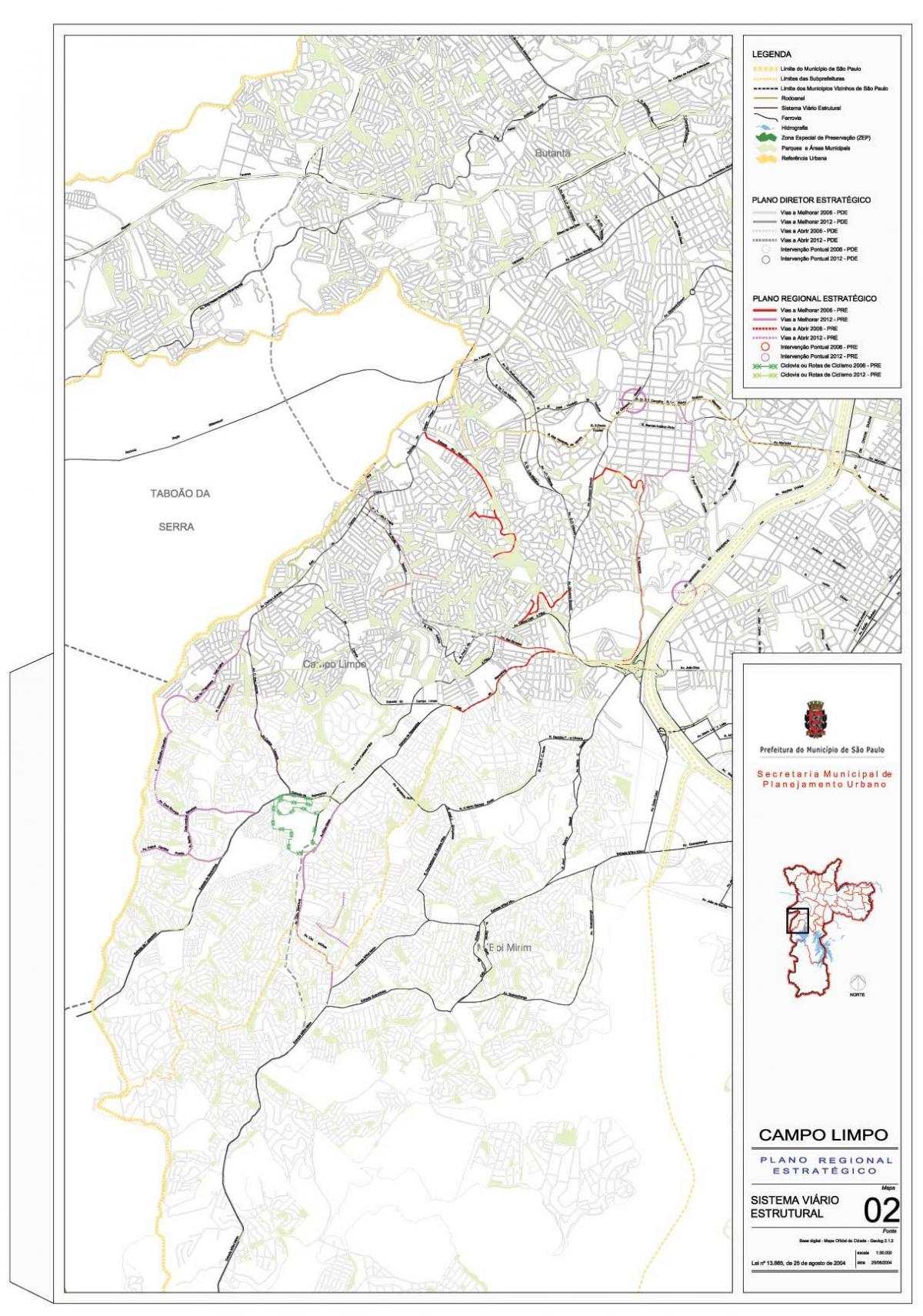 Mapa ng Campo Limpo São Paulo - Kalsada