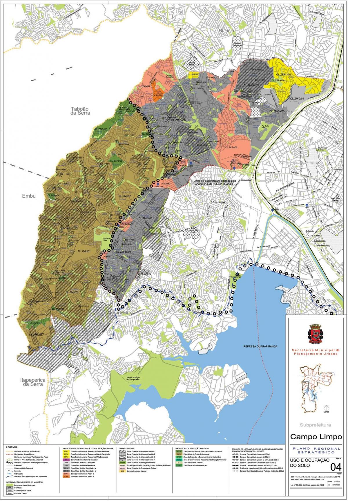 Mapa ng Campo Limpo São Paulo - Okupasyon ng lupa